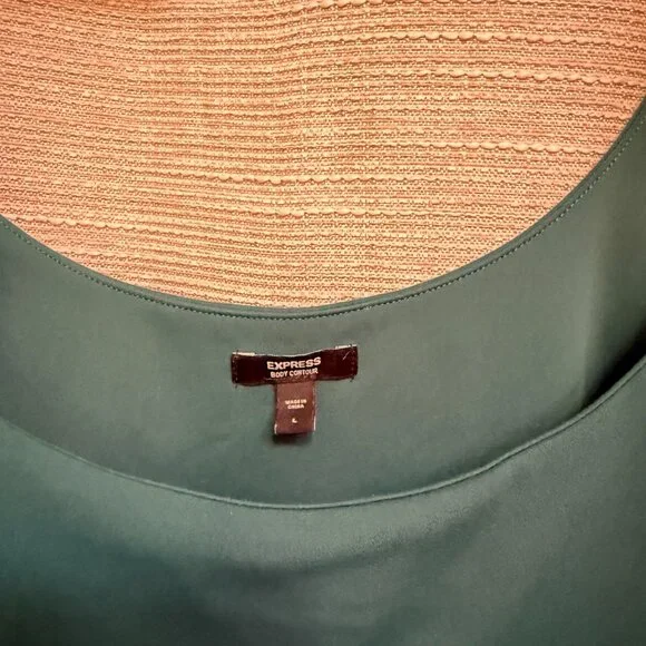 Express Green/Teal Scoop Neck Bodysuit - Size Large - Picture 2 of 3